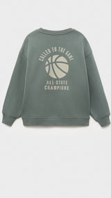 Mango sweatshirt shot in moss - R