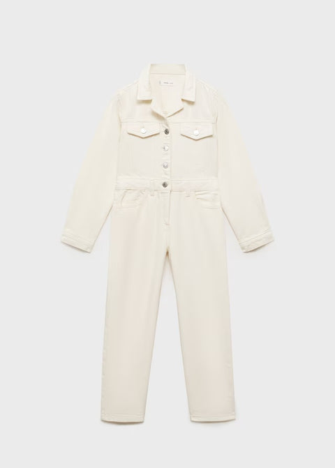 Mango jumpsuit worker in raw/unbleached