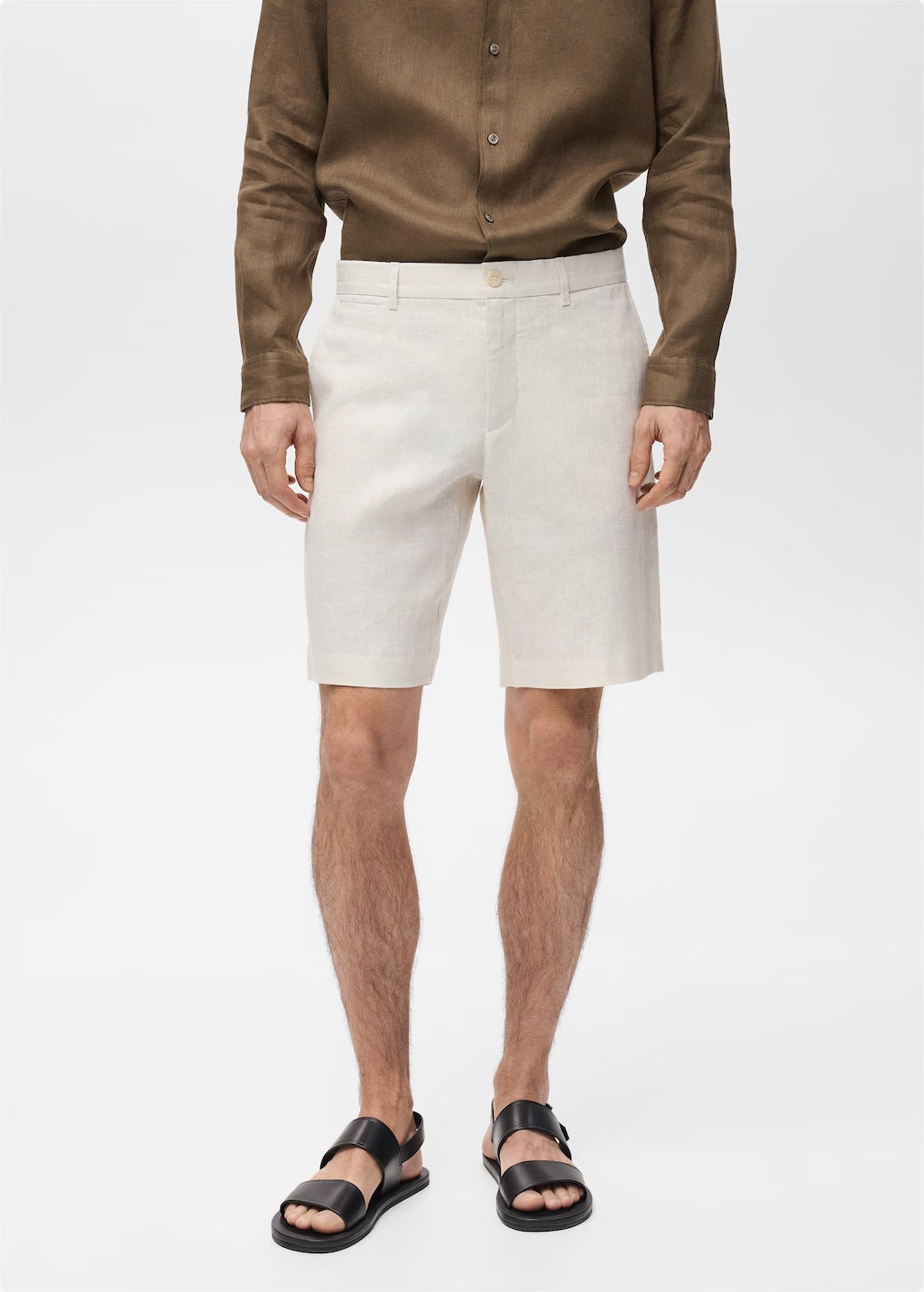 Mango bermudas carp in off white