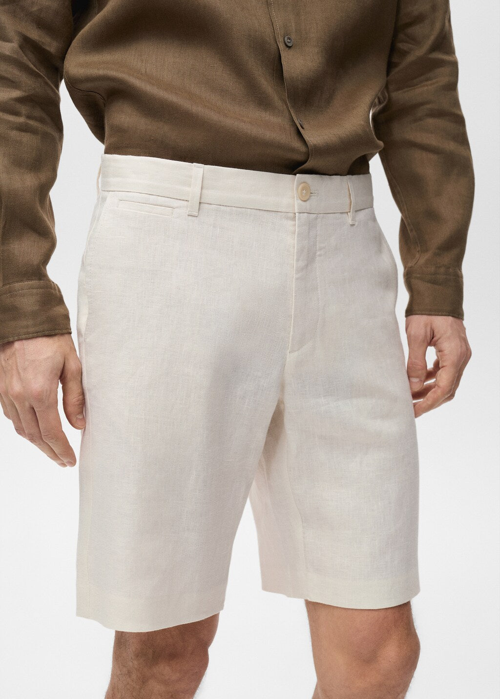 Mango bermudas carp in off white - D1