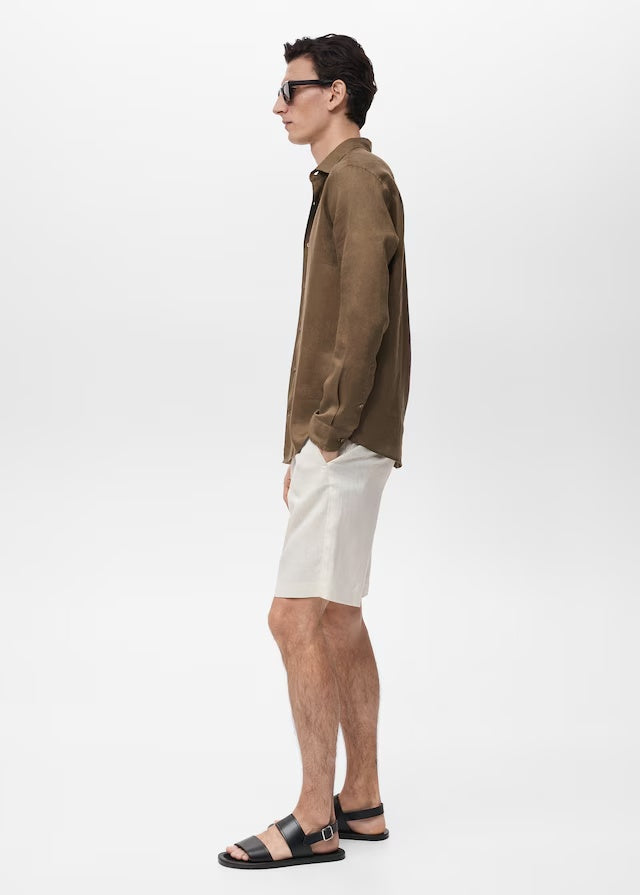 Mango bermudas carp in off white - D2
