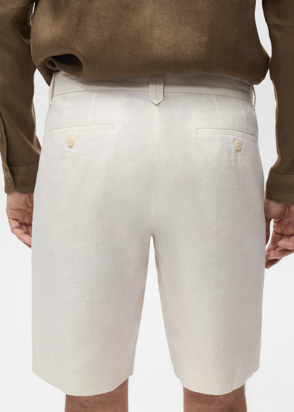 Mango bermudas carp in off white - D6