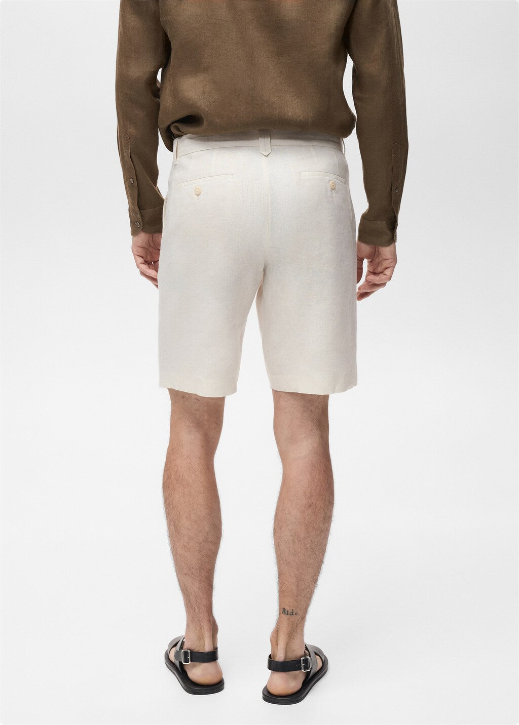 Mango bermudas carp in off white - R