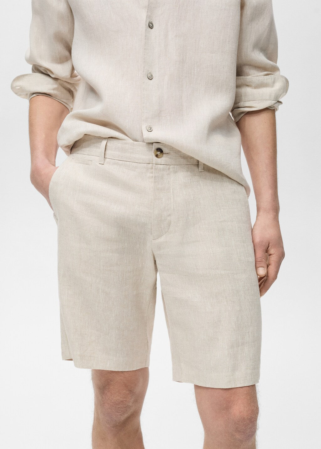 Mango bermudas carp in raw/unbleached - D1