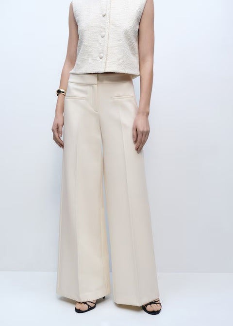 Mango trousers romina in raw/unbleached