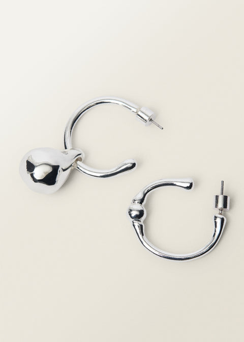 Mango earrings hoop in silver