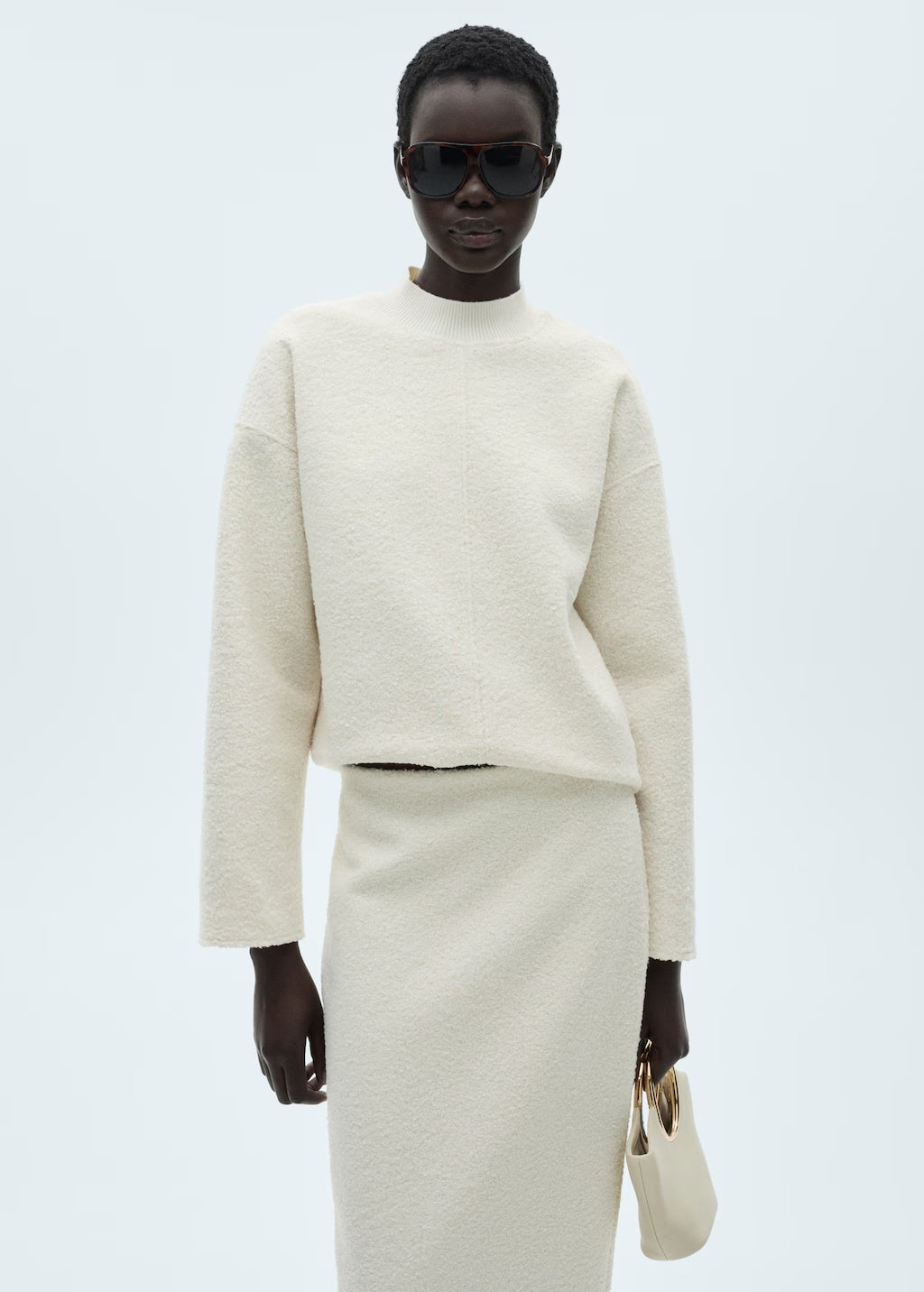 Mango skirt buble in raw/unbleached - D1