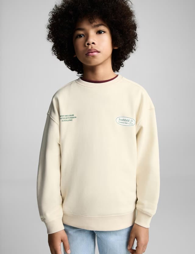 Mango sweatshirt golf in raw/unbleached