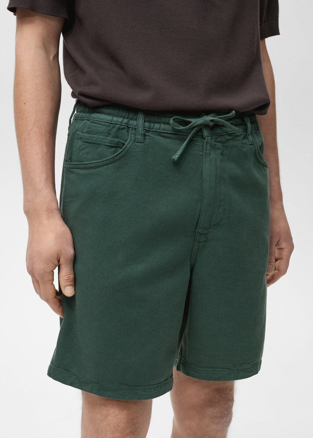 Mango bermudas jayb in bottle green - D1