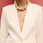 Mango blazer boreli in off white