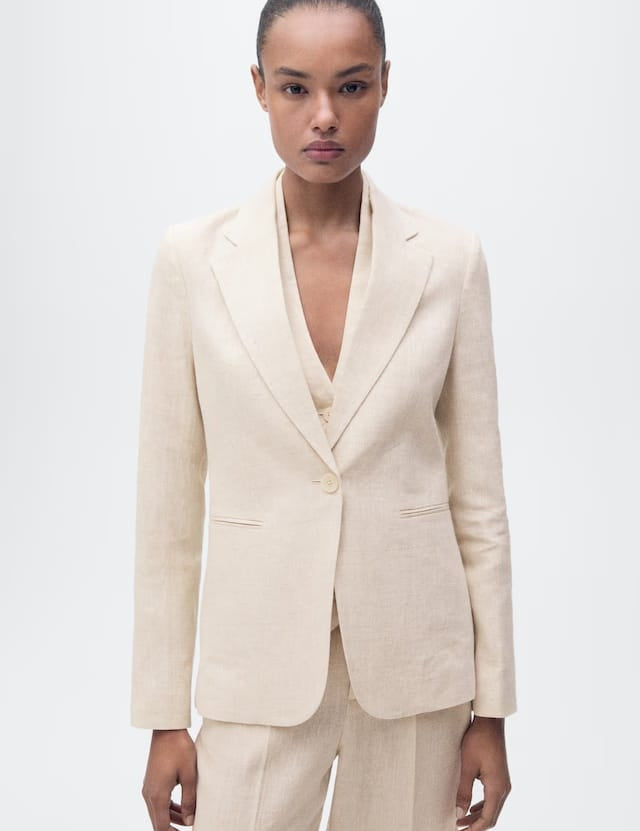 Mango blazer boreli in stone