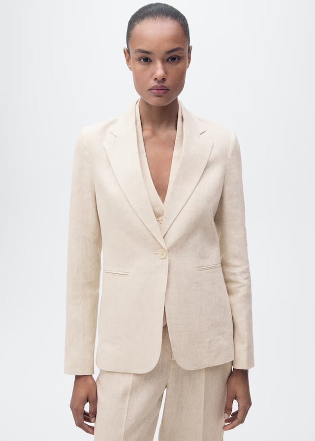 Mango blazer boreli in stone