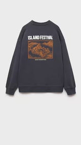 Mango sweatshirt festival in anthracite