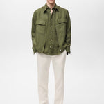 Mango shirt parrot in green