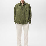 Mango shirt parrot in green