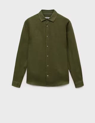 Mango shirt parrot in green