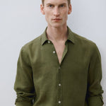 Mango shirt parrot in green