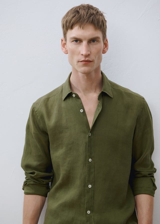 Mango shirt parrot in green