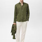 Mango shirt parrot in green