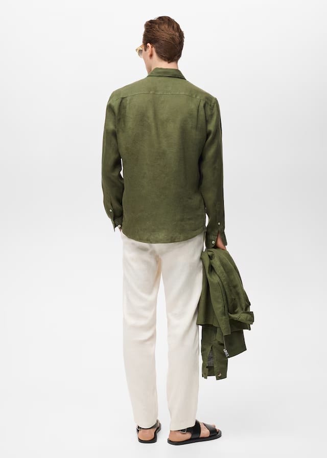 Mango shirt parrot in green