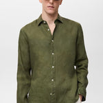 Mango shirt parrot in green