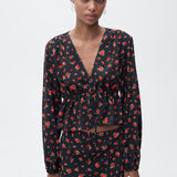 Mango blouse gem in black