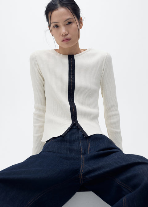 Mango cardigan sune in raw/unbleached