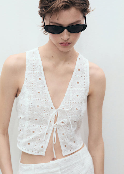 Mango vest fado in white