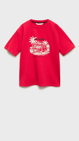 Mango t-shirt vancy in red
