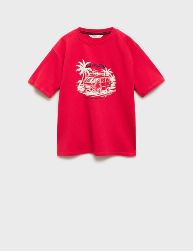 Mango t-shirt vancy in red