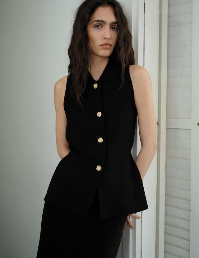 Mango vest lulu in black