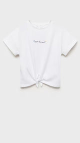Mango t-shirt enjoy in off white