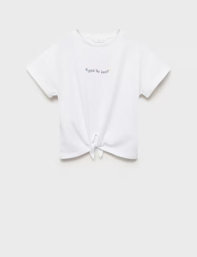 Mango t-shirt enjoy in off white