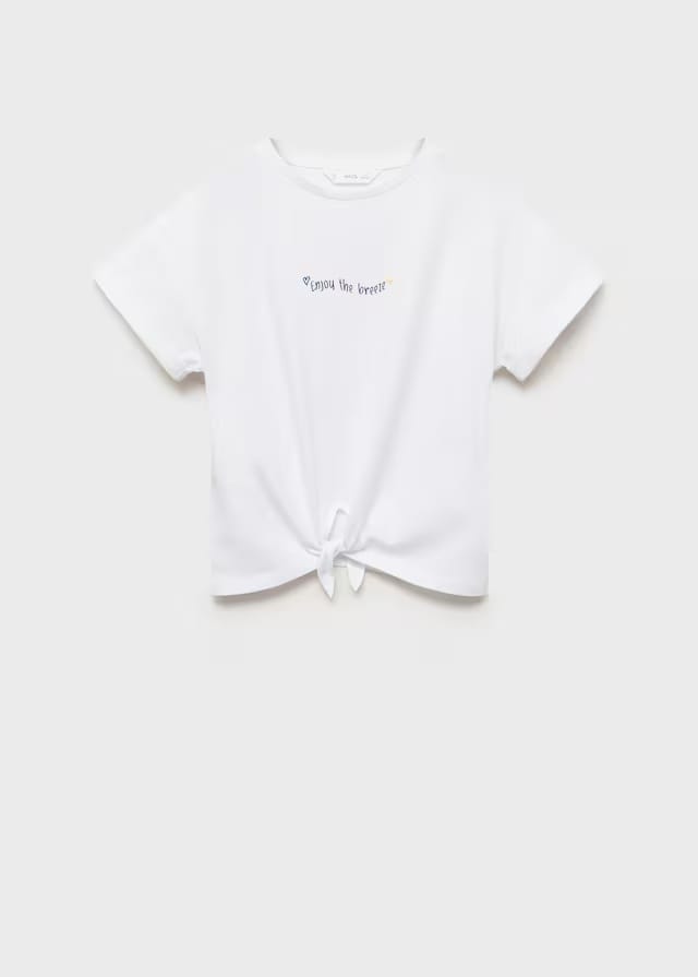 Mango t-shirt enjoy in off white