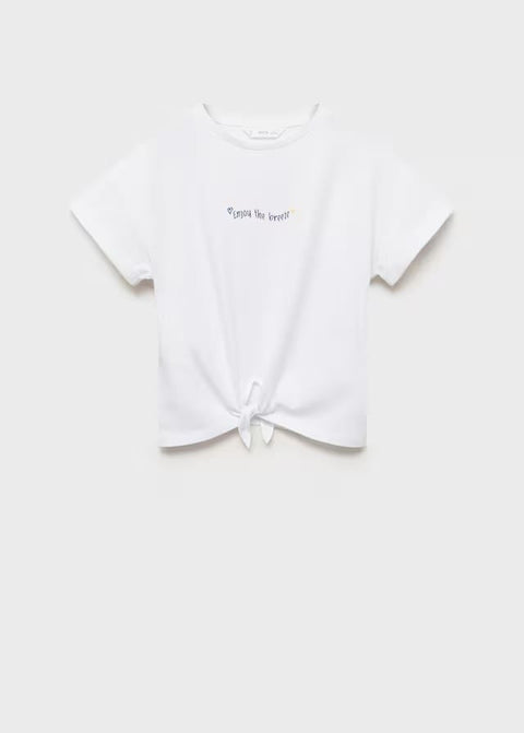 Mango t-shirt enjoy in off white