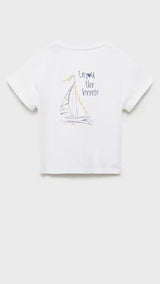 Mango t-shirt enjoy in off white