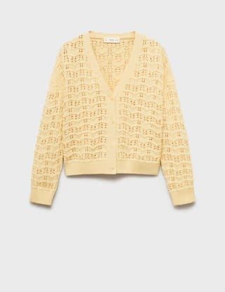 Mango cardigan isla in pastel yellow