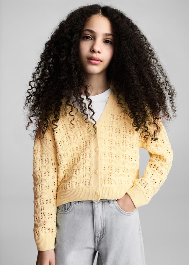 Mango cardigan isla in pastel yellow