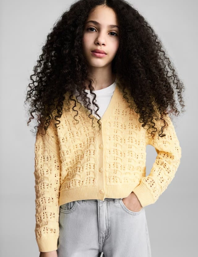 Mango cardigan isla in pastel yellow