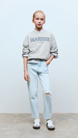 Mango sweatshirt marine in light vigore grey - 99999999_01