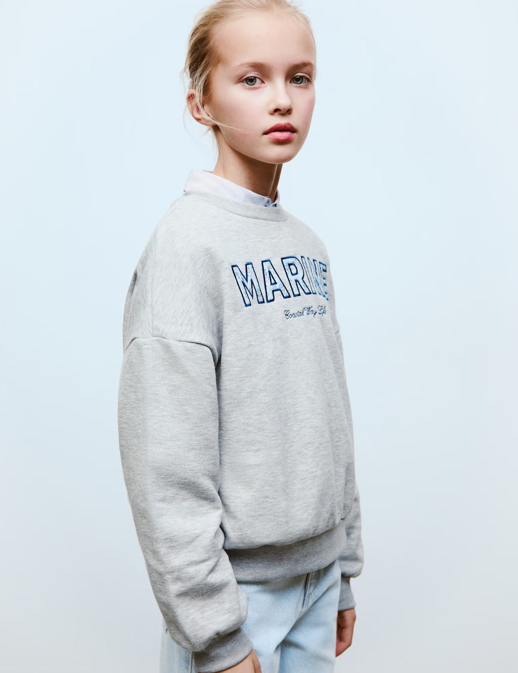 Mango sweatshirt marine in light vigore grey