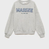 Mango sweatshirt marine in light vigore grey - B