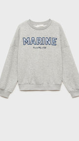 Mango sweatshirt marine in light vigore grey - B