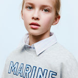 Mango sweatshirt marine in light vigore grey - D1