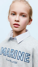 Mango sweatshirt marine in light vigore grey - D1