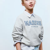 Mango sweatshirt marine in light vigore grey - D2