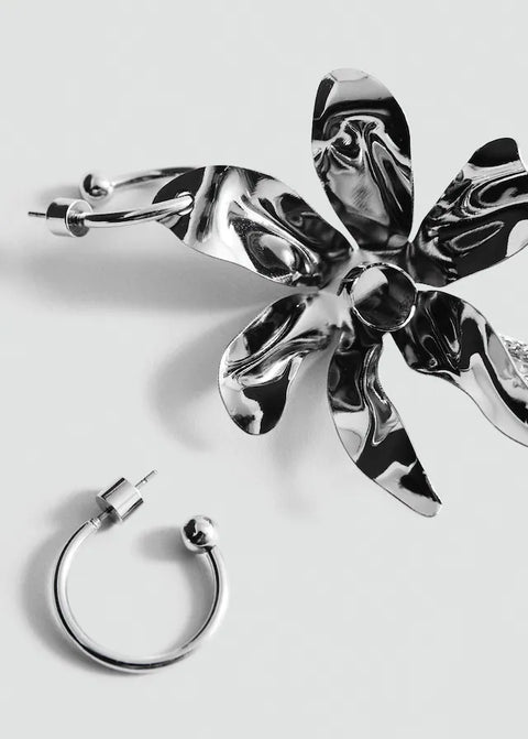 Mango earrings orchid in silver