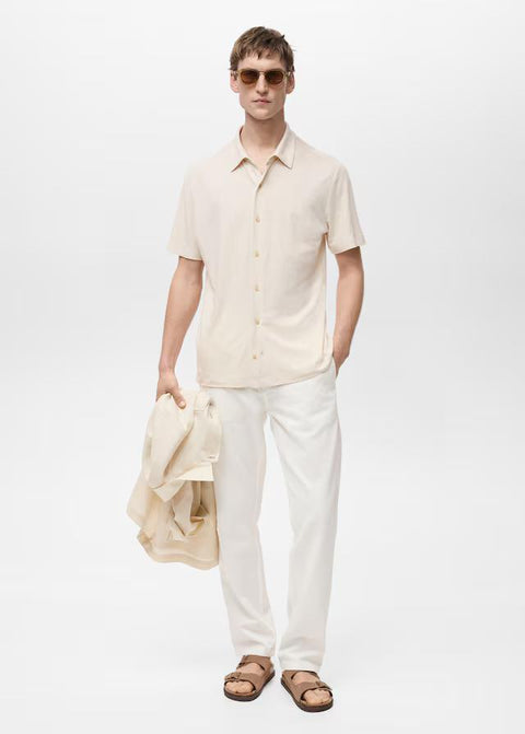 Mango poloshirt ricard in ivory