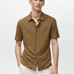 Mango poloshirt ricard in khaki
