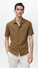 Mango poloshirt ricard in khaki